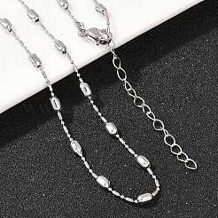 Collane con catena a sfere ovali in ottone per uomo e donna&nbsp;NJEW-L012-03P