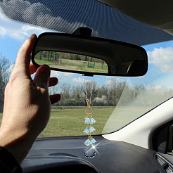 Maiglöckchen-Anhänger aus Glas und Harz fürs Auto&nbsp;HJEW-DR00053