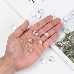 Transparent halbrund Glas Cabochons&nbsp;GGLA-R027-14mm