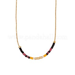 Elegante Boston-Gliederkette aus Messing mit Glasperlen im böhmischen Stil – ein stilvoller Schmuck für Damen&nbsp;CD0318-1