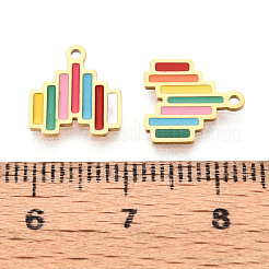 Ciondoli smaltati in acciaio inossidabile 304 color arcobaleno&nbsp;STAS-T065-51G
