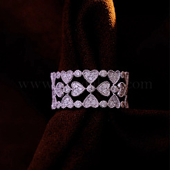 Fingerringe aus Messing mit Mikropavé-Kubikzirkonia für Damen&nbsp;WGB475B-01