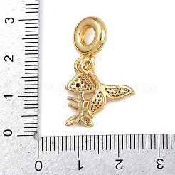 Messing mikro pflastern klare kubik zirkonia europäische baumeln charme&nbsp;KK-N271-42G