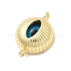 Messing mit Harz blau Böse Augen Verbinder Verbinder Charms&nbsp;KK-H529-38B-G