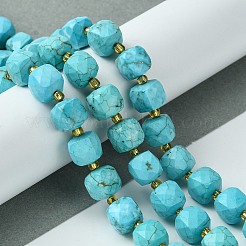 Synthetische blaue Türkisperlenstränge&nbsp;G-Q010-A13-01