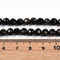 Natürliche goldenen Glanz Obsidian Perlen Stränge&nbsp;G-S345-6mm-20
