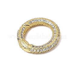Anneaux de porte à ressort en zircone cubique transparent micro pave en laiton&nbsp;CU-CBA7D5E-04B-G