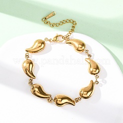 304 Edelstahl-Gliederarmbänder in Tropfenform für Damen&nbsp;BJEW-L706-05G