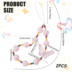 Handy-Lanyard-Armband aus Acrylperlen&nbsp;AJEW-WH20006-62