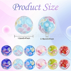 10 pièce de perles rondes en verre soufflé&nbsp;LAMP-YW0001-60A