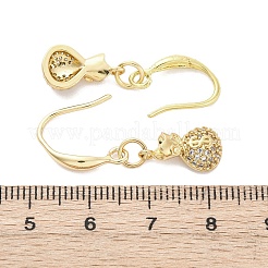 Messing Micro Pave klare Zirkonia baumeln Ohrringe&nbsp;EJEW-F362-14G