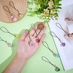 Handygurte aus mattiertem Harz und transparenter Glaskugel&nbsp;HJEW-OC00082