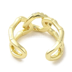Bagues en laiton avec micro pavé de zircone cubique pour femmes&nbsp;RJEW-E295-33G