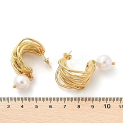 C-förmige Ohrstecker aus 304 Edelstahl&nbsp;EJEW-M073-05G