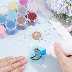 12 pz 12 colori perline rotonde in vetro senza foro per nail art glitter in polvere&nbsp;MRMJ-PH0003-30