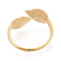 Ionenplattierung (IP) 304 Edelstahl Manschette offene Ringe für Frauen&nbsp;RJEW-N052-26G