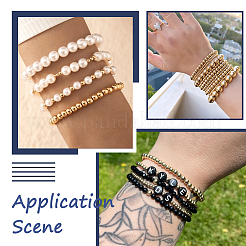 6 Stück 6 Stile synthetische Hämatit runde Perlen Stretch-Armbänder Set&nbsp;BJEW-SW0001-01