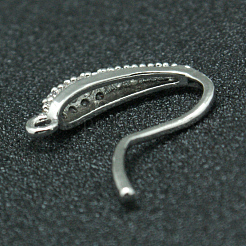 Micro ottone spianare zirconi orecchino ganci&nbsp;X-ZIRC-K018-01P