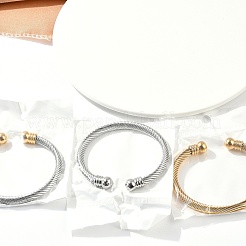 Bracciali con coppia in acciaio inossidabile 304&nbsp;BJEW-G584-05