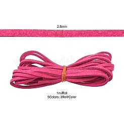 Cordon en simili daim 5 brins 5 couleurs&nbsp;LW-FS0001-01A