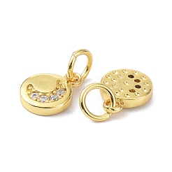 Breloques en laiton avec zircone cubique de micro pave&nbsp;ZIRC-C022-23G