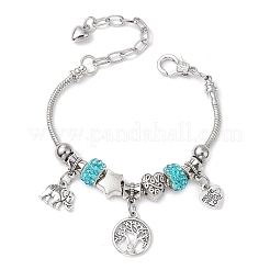 3 Stück 3 Stile Legierung Schlangenkette Charms Armbänder&nbsp;BJEW-JB11448