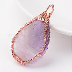 Natürlichen Amethyst Edelsteinanhänger&nbsp;G-K122-09RG