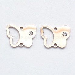 Conectores de eslabones de circonita cúbica micropavé de acero inoxidable quirúrgico 316&nbsp;STAS-K178-14