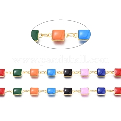 Chaînes à maillons carrés en laiton&nbsp;CHC-K009-17G
