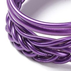 4 ensemble de bracelets extensibles tressés en cordon plastique de 4 styles&nbsp;BJEW-R313-02B