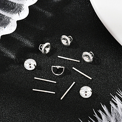 6 Set mit 925 Sterlingsilber-Ohrmuttern mit Stiften&nbsp;STER-BBC0008-58S