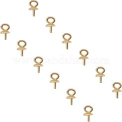 PVD-Vakuumbeschichtung 304 Edelstahl Cup Pearl Peg Bails Pin Anhänger&nbsp;STAS-UN0007-84G