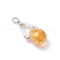 Transparente Glasperlen mit galvanisierten&nbsp;PALLOY-JF03618-02