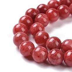 Gefärbt natürliche Jade Perlen Stränge&nbsp;G-D434-8mm-08-1