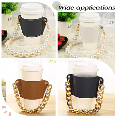 Manchon de tasse réutilisable résistant à la chaleur en cuir pu&nbsp;AJEW-WH0326-38C