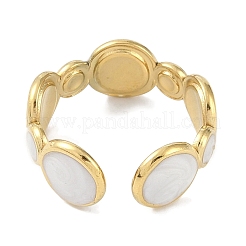 Anelli per dita con polsino smaltato in acciaio inossidabile 304 placcati ioni (ip)&nbsp;X-RJEW-L107-038G-01