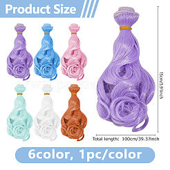 6 stücke 6 farben hohe temperatur faser lange birne dauerwelle frisur puppe perücke haar&nbsp;DOLL-DC0001-06B