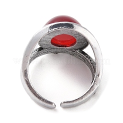 Ovaler Fingerring aus Harz&nbsp;RJEW-B107-16AS-02