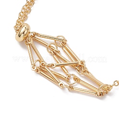Verstellbare geflochtene Messing Makramee Tasche Kabel Kette Schieber Armband machen&nbsp;BJEW-JB10285-02