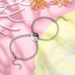 2-teiliges Yin-Yang-Legierungs-Magnet-Paar-Armband-Set&nbsp;BJEW-TA00293