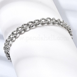 Gehämmerte Armbänder aus Edelstahl 201 im kubanischen Gliederkettenstil für Damen und Herren&nbsp;STAS-T077-17P