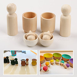 Ensembles de pots en bois&nbsp;PW-WG96316-01