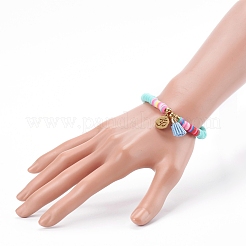 Bracelets à breloques en acier inoxydable Chakra 304&nbsp;BJEW-JB06001