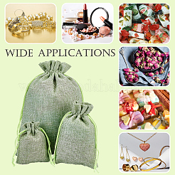 36 pcs 3 styles pochettes d'emballage en toile de jute imitation polyester sacs à cordon&nbsp;ABAG-AR0001-02