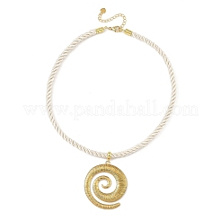 Collana da donna con ciondolo a vortice in acciaio inossidabile 304 e cordino in nylon intrecciato.&nbsp;NJEW-JN06453