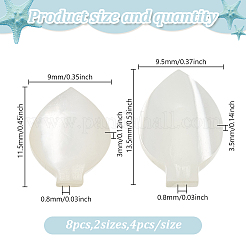 8 Stück 2 Stile natürliche Muschel-Pealine-Charms&nbsp;SHEL-GO0001-11
