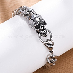 201 Panzerkettenarmbänder aus Edelstahl&nbsp;BJEW-B078-157P