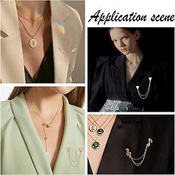 4 broche de col de costume en alliage à double aile avec chaîne suspendue&nbsp;JEWB-FG0001-02