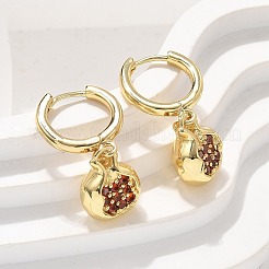 Latón cúbicos pendientes de aro zirconia&nbsp;EJEW-Q015-02G-C