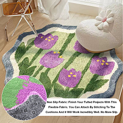 Rutschfeste Vliesstoffe aus Polyester mit Pflaumenblütenmuster&nbsp;DIY-WH0453-90A